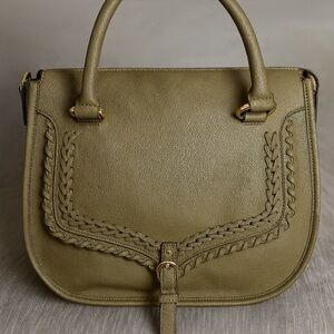 Justfab Army Green Fashionable Satchel